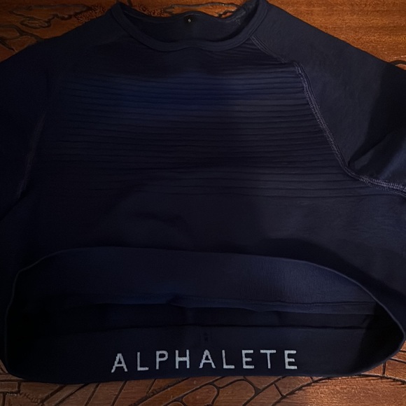 Alphalete gray & blue, crop top, spandex, size Small - Picture 8 of 10